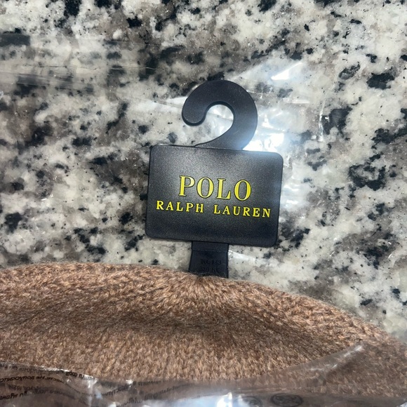 Polo by Ralph Lauren Tan Cable Knit Beanie Bear NWT - Picture 4 of 5